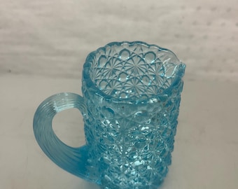 Fenton Daisy + Button-kan / melkkan elektrisch blauw glas