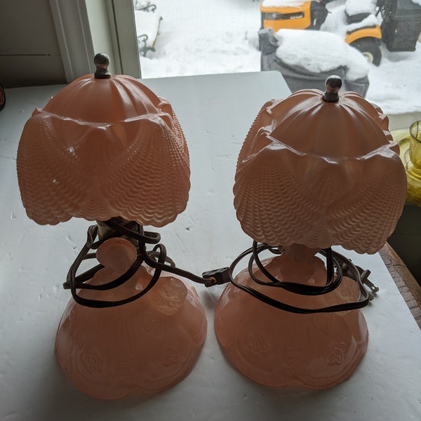 Pair of Vintage Southern Belle Lamps, LE Smith