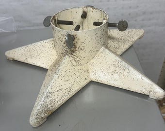 Vintage Star Tree Stand 1950 Mitee Mfg Inc St. Paul Minn aluminium glitter WIT