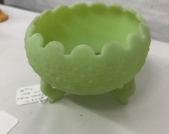 フェントンのヴィンテージ スモール ミントグリーン ガラス バスケット