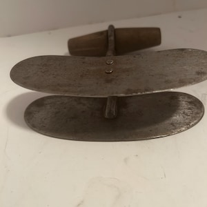 Vintage  Steel Food Chopper with Wood Handle