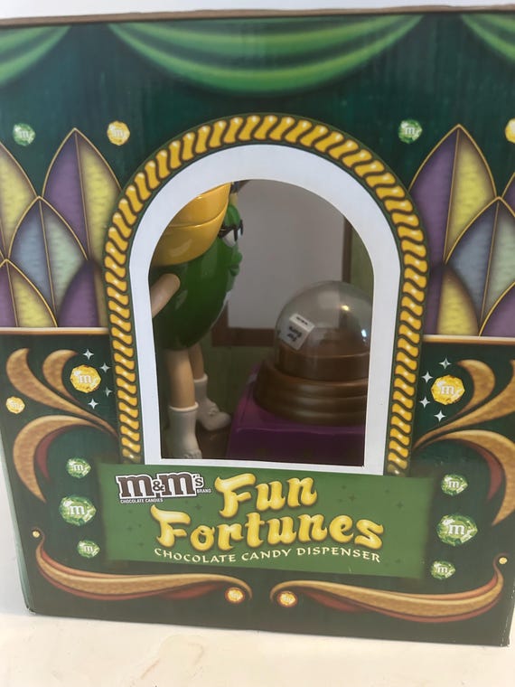 M&m's Fortune Teller Green Candy Dispenser Magician Boggle Top