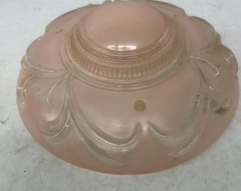 Lámpara de techo colgante de cristal rosa antigua de los años 30