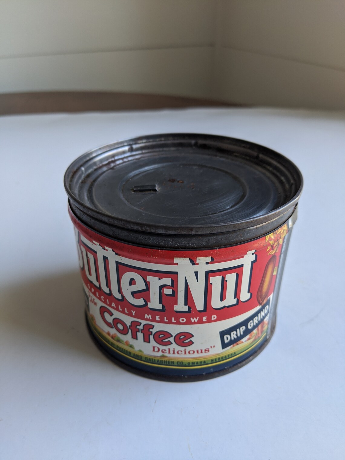 Vintage ButterNut Coffee Tin with Lid Half Pound Can 1950s Etsy