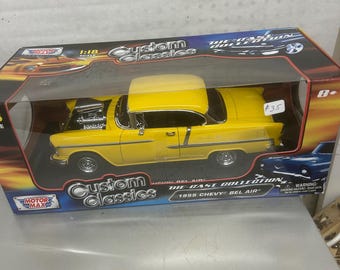 Motor Max 1:18 Diecast 55 Chevy Bel Air Blown Custom Classics Zeldzaam