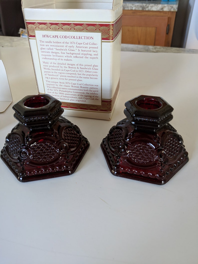 Avon 1876 Cape Cod Candle Stick Holders Etsy