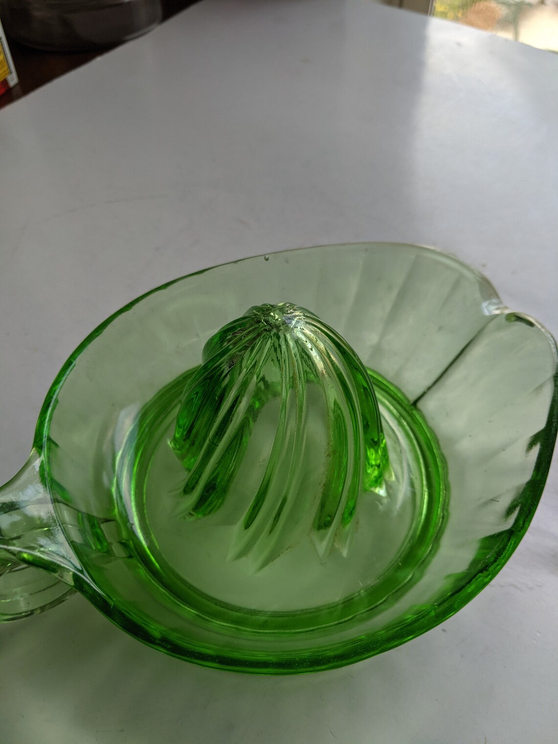 Vintage Green Juicer Vintage Glass Reamer Depression Glass Etsy