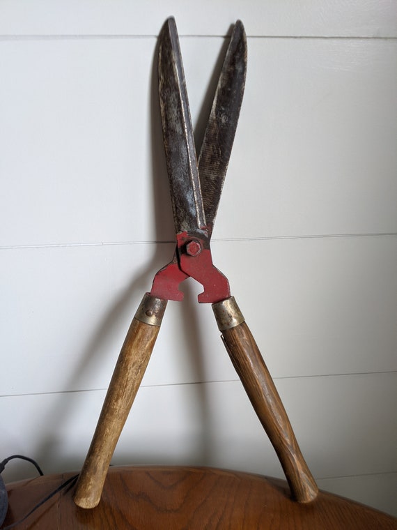 Vintage Antique Wood Tree Hedge Clippers Shears Trimmer Etsy