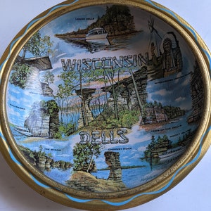 Vintage Wisconsin Dells Metal Souvenir Bowl