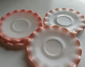 Hazel Atlas Ripple Pink Crinoline Saucer Plate