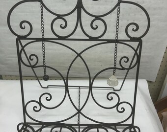 Vintage Longaberger Schmiedeeisen Kochbuch Ständer Klapp Rezept Halter Küche Display