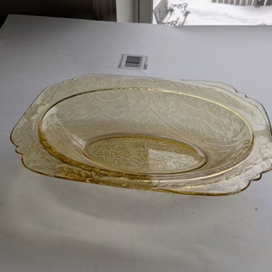 Bund Glas Madrid Bernstein Oval Gemüseteller, 10-Zoll Oval Teller Bernstein
