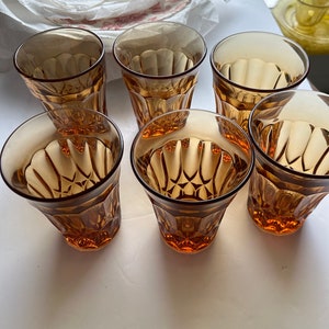 Noritake Perspective Amber Drinking Glasses Mid Century Modern Set of 6 - 9 oz