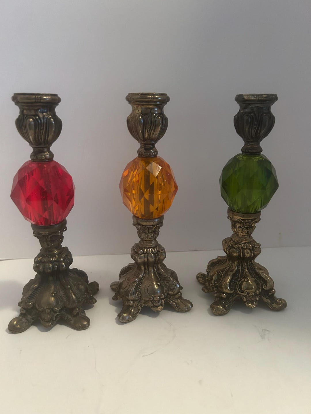 Hollywood Regency Candle Holder Brass and Lucite Choose 1 Vintage ...