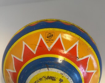WPT 赤青セット Ohio Vintage, Rare, 50's Metal Spinning Top, Ohio Art, Bryan OH