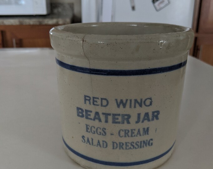 Red Wing Beater Jar Eggs, Cream and Salad Dressing Crock Jar, Vintage