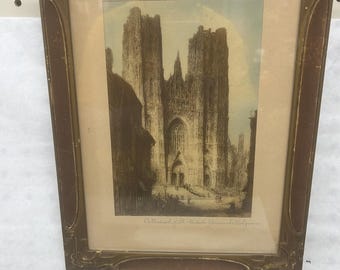BELGI Brusselse Sint-Goedelekathedraal ingelijste print
