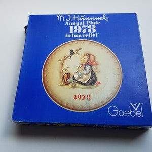 Vintage 1978 Hummel Plate, Happy Pastime, 8th Annual Goebel Hummel Collectible, Hand Painted Collector Plate, With Box