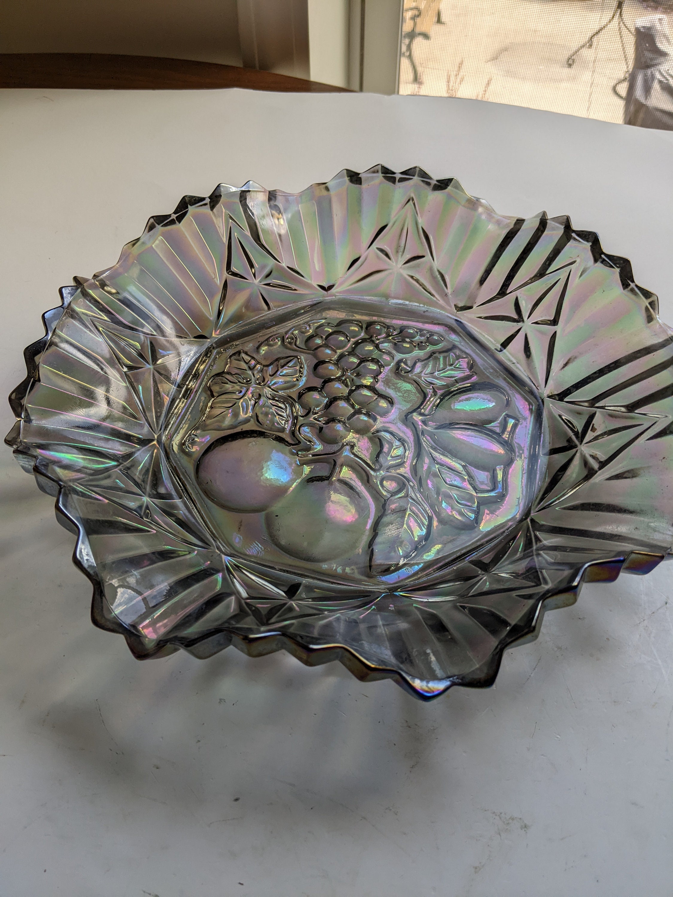 1960s Federal Glass Pioneer Carnival Iridescent Fluted Bowl - Etsy