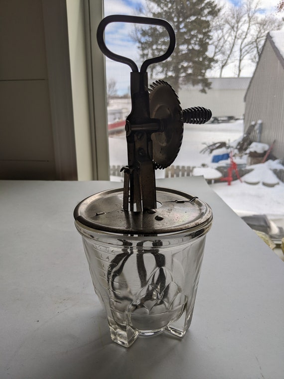 Vintage Egg Beaters With Glass Bowl Farmhouse Decor Antique Etsy