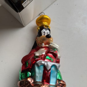 Vintage 1996 Christopher Radko Mickey & CO Goofy Surprise Christmas Ornament with Box