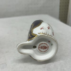 Vintage 80s Royal Crown Derby Bone China Penguin Paperweight, Hand Decorated Imari Style with Gold Accents, Dated 1986 with Stopper