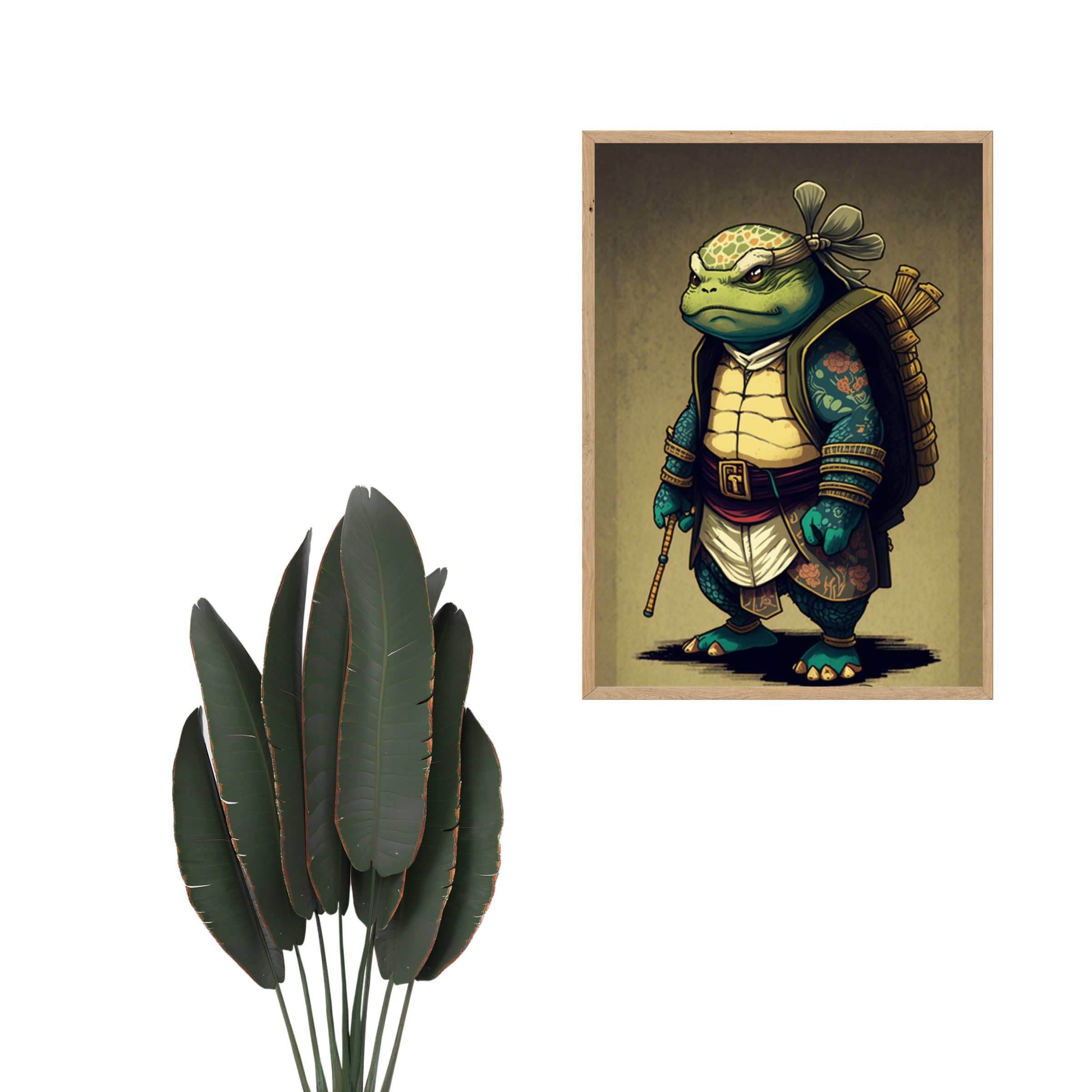 Ninja Turtle Wall Art Turtle Wall Decor Japanese Turtle Print Funny Turtle Poster Cool Turtle ...