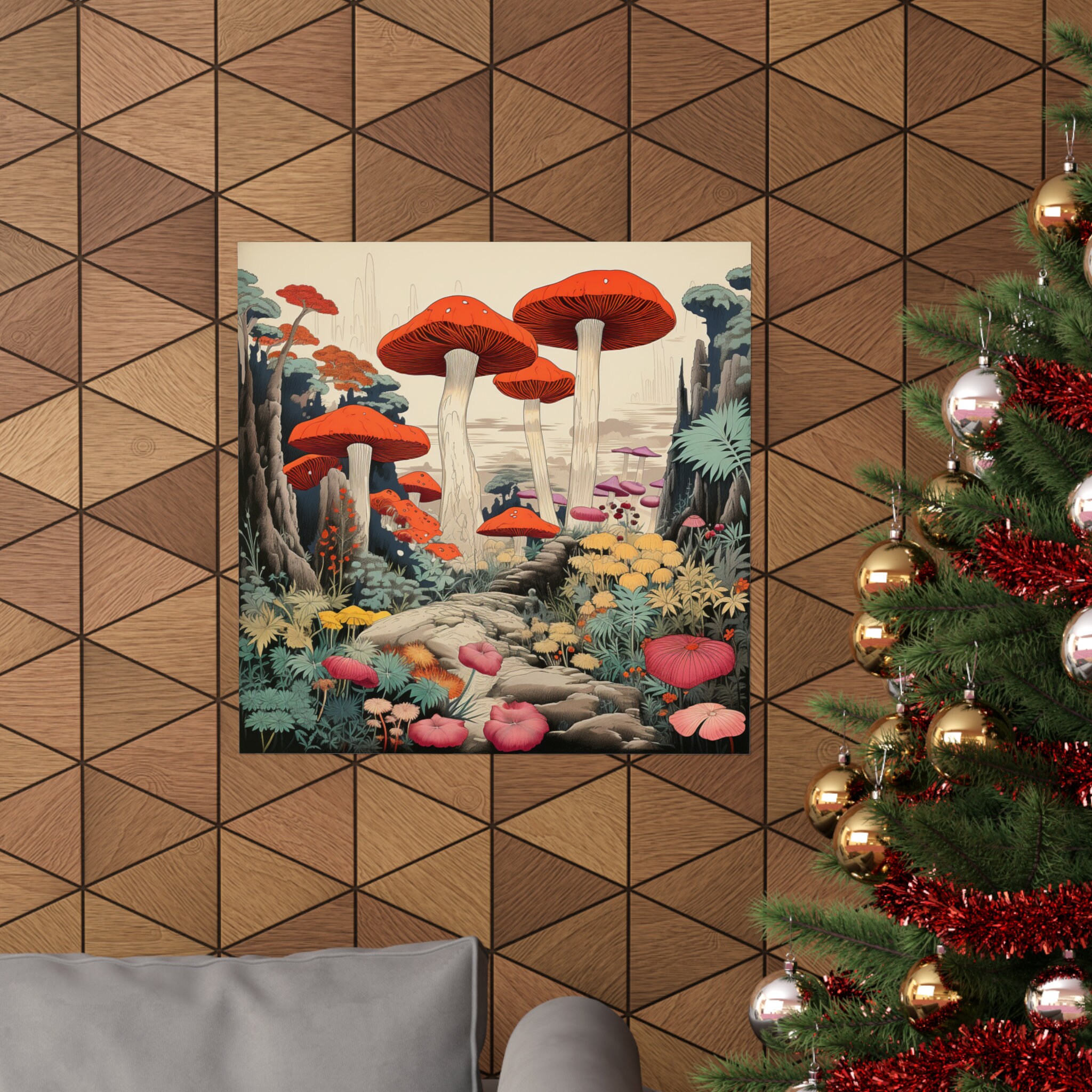 Giant Colorful Mushroom Poster Cool Wall Art Magic - Etsy