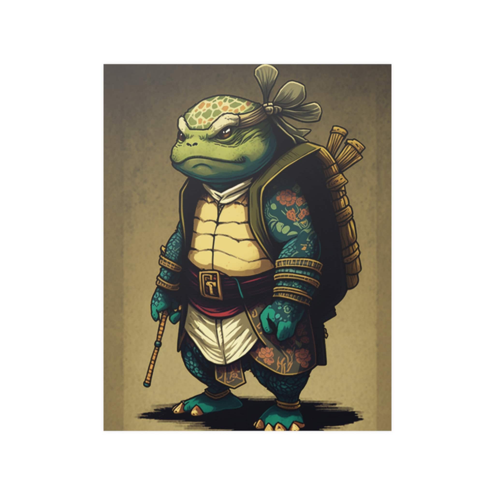 Ninja Turtle Wall Art Turtle Wall Decor Japanese Turtle Print Funny Turtle Poster Cool Turtle ...