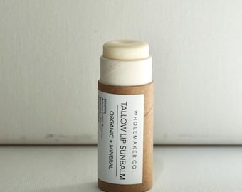 Organic Tallow Lip Sunbalm 4 // mineral + carrot seed