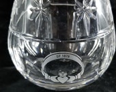 Rare WATERFORD CRYSTAL Candle Lismore Votive Stephen Fowl Claddagh ring etched