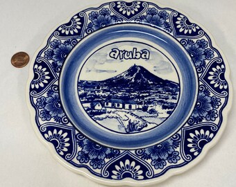 Delft Decor Holland Windmill Plates Blue and White Plates collectible Plates Holland Decor Sweden Decor Wooden Dock Stone Arch Bridge Etsy