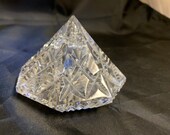 Waterford Crystal Diamond Shaped Lismore Paperweight 2 3 8 quot Tall by 3.5 quot Wide