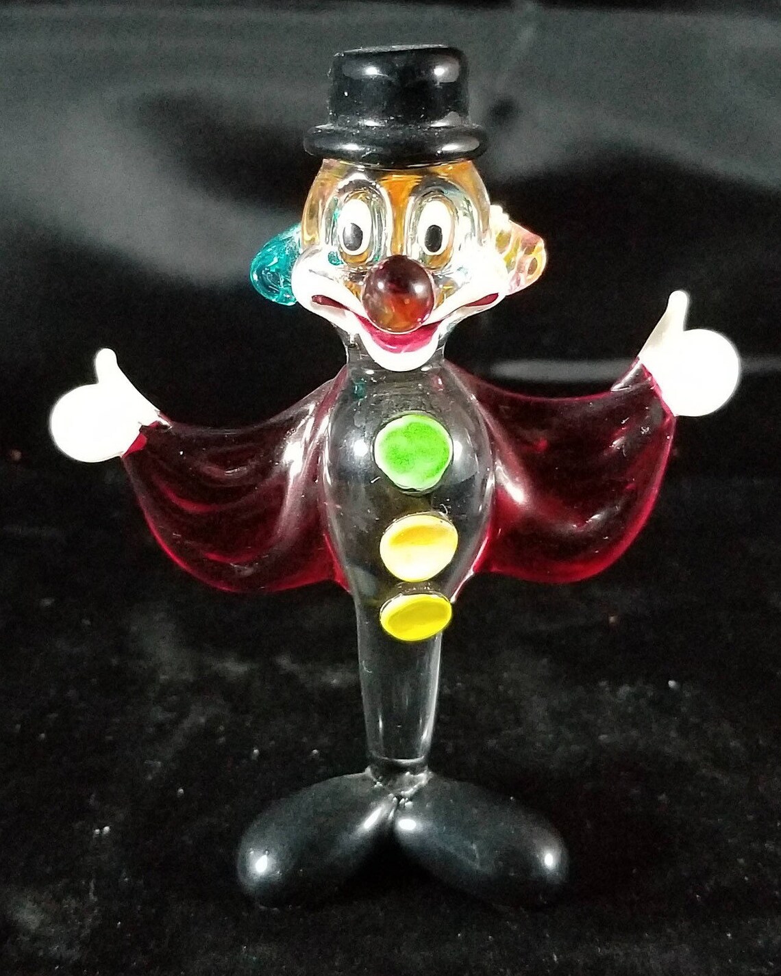 Vintage Hand Blown Glass Clown 4 Tall by 3 Wide Etsy