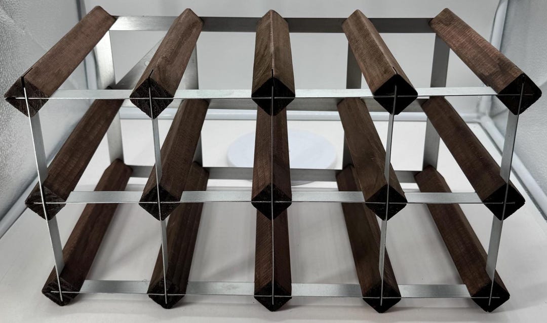 Vintage MCM Wood & Metal 8-12 Bottle Wine Rack 16.5"x9"x9" - Etsy