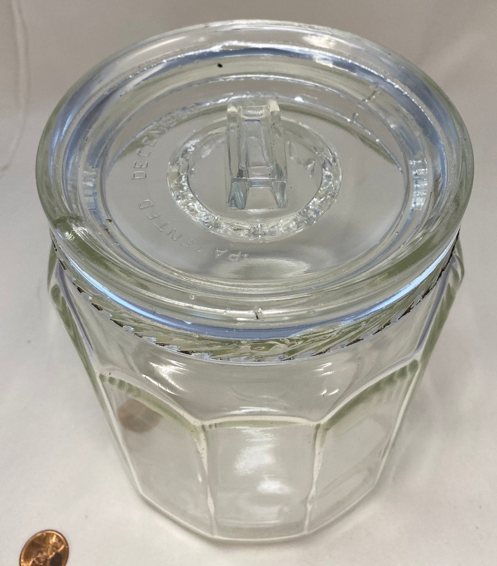 Vintage Glass Tobacco Jar Humidor Patented December 7 1915 Etsy