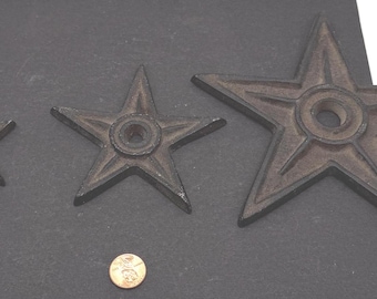 Vintage Lot of 3 Cast Wrought Iron Architectural Stress Washers 6.25", 4" & 3"