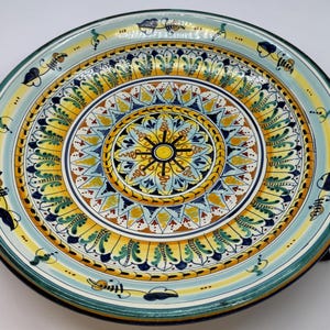 ヴィンテージ Bassano Fatto a Mano 14 インチ プレート 手描き イタリア