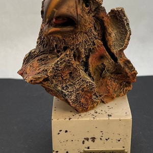Eagle Marka Gallery Statue Resin Carving Signed M Gryston 1996 7"Tall
