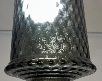 Vintage Empoli Smoke Grey Quilted Optical Glass Replacement Pendant Globe