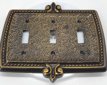Vintage Amerock Bonaventure 3 Switch Light  Switch Plate Cover.