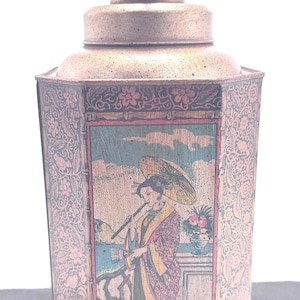 Frederick Cooper Asian Tea Tin Metal Lamp (Tested Working)