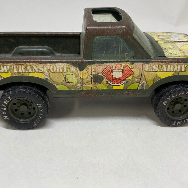 Vintage Nylint Troop Transport Truck Pressed Steel 8.5" long.