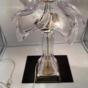 Vintage Pair of French Cofrac Parisian Crystal Lamps 19&quot; Tall