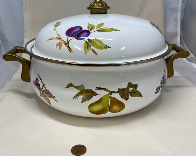 Tabletops Unlimited Metal Dutch Oven Essence Pot W/brass Handles 4 Tall