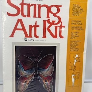 Vintage 1975 Creative String Art Kit #921 Butterfly Pattern N.I.B.