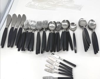 MCM Old New Stock 50 Pc. Japanese Flatware Set Bakelite/Resin Handles