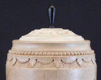 Hand Carved Holly Wood Cremation Urn | Pet or Human Ashes (U.245)