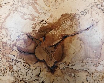 Handmade Spalted Sweet Gum Wood Vessel – Carved Flower Detail (Item #264)