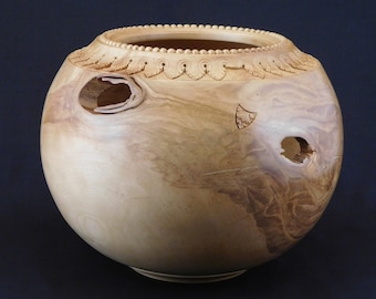 Hand-Carved Alaskan Birch Wood Vessel | Home Decor Art (#275)